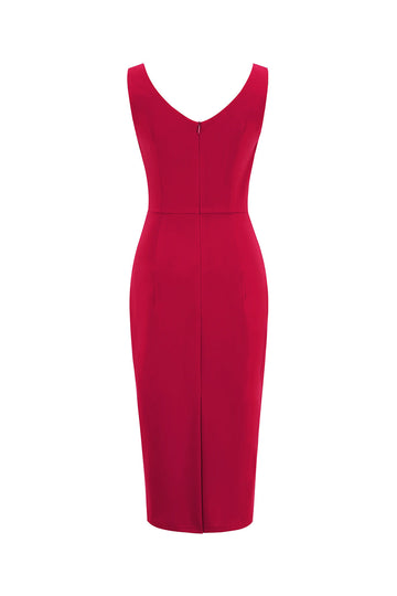 Vestido vermelho bodycon vintage 1960s